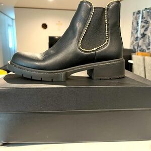 Coach Black Leather Ankle Boots